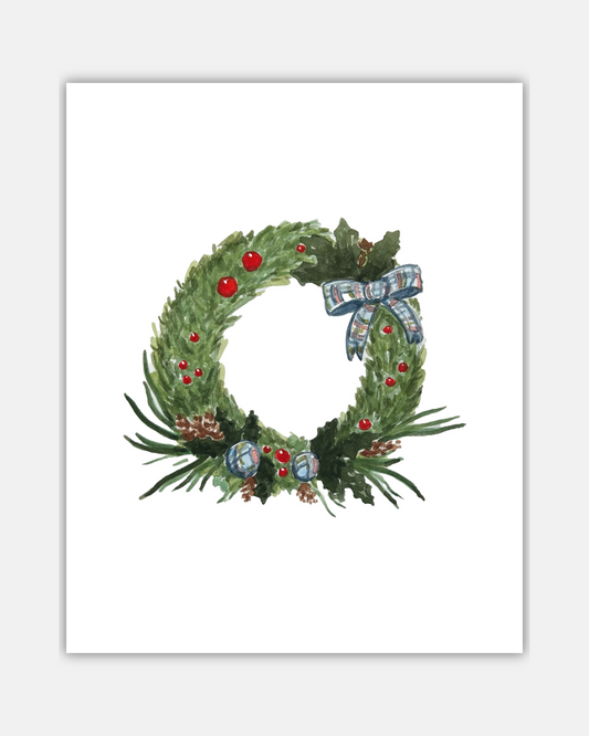 Plaid Series: Watercolor Christmas Wreath